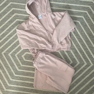 Aritzia Soft Pink/purple Fleece Set